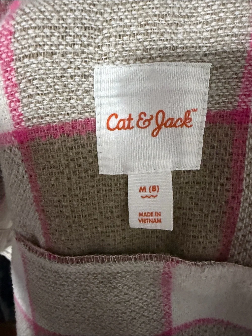 Cat & Jack girls' plaid cropped shacket size medium 8